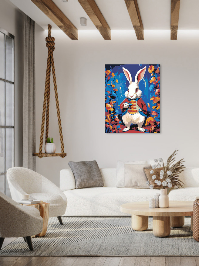 Картина по номерам &amp;quot;Заяц в цветах&amp;quot;