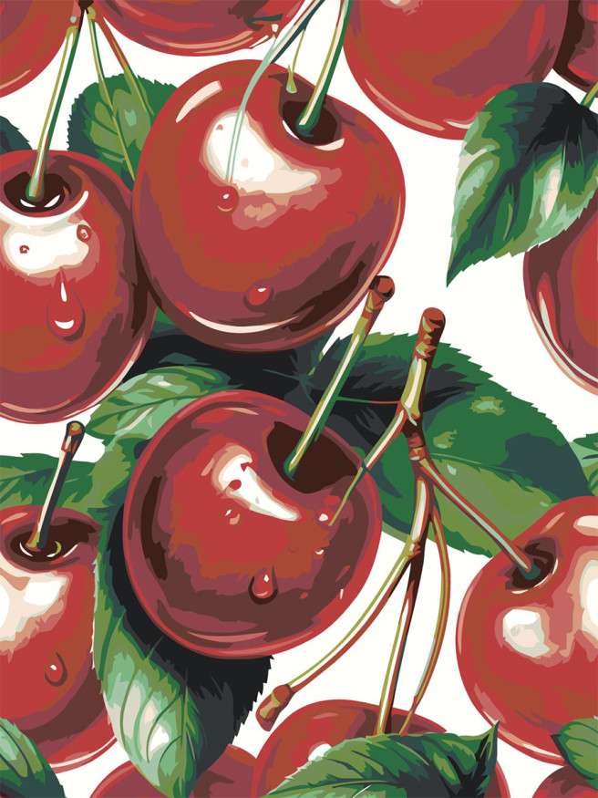 Картина по номерам &amp;quot;Сочная вишня&amp;quot;