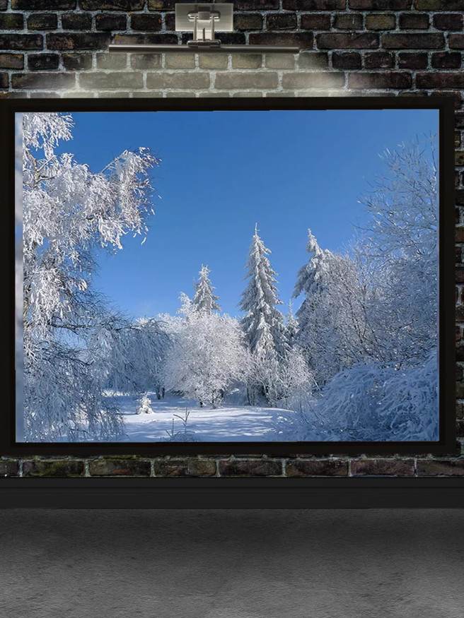 Holstga bosilgan poster &amp;quot;Ko‘k osmon ostidagi qishki o‘rmon&amp;quot;