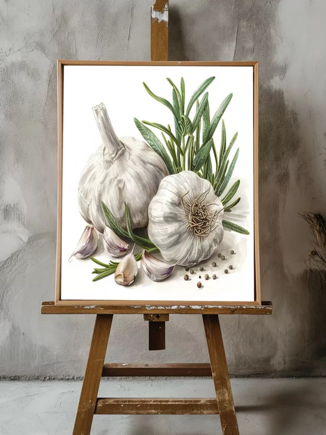 Постер на холсте &amp;quot;Чеснок и розмарин&amp;quot;