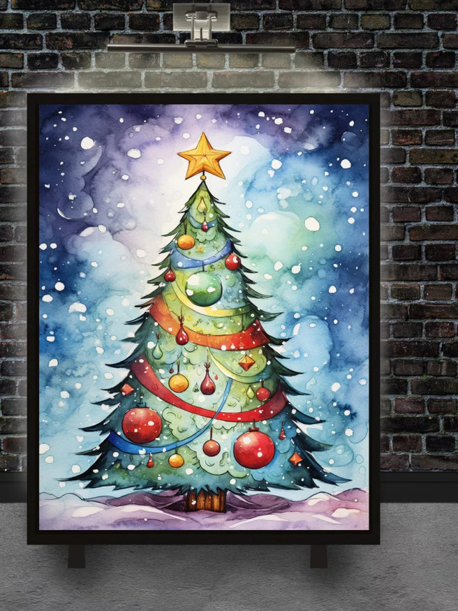 Постер на холсте &amp;quot;Сказочная ёлка в снегу&amp;quot;