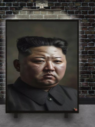 Holstga bosilgan poster &quot;Hokimiyat soyasidagi yetakchi portreti&quot;