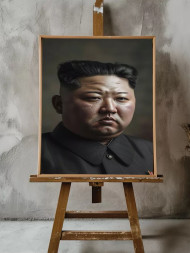 Holstga bosilgan poster &quot;Hokimiyat soyasidagi yetakchi portreti&quot;