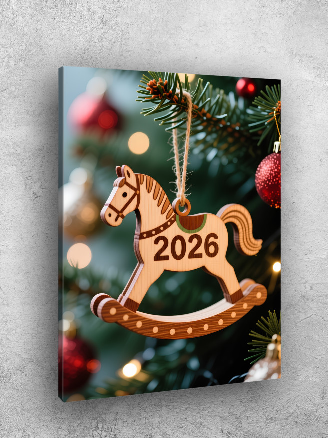 Постер на холсте &amp;quot;Деревянная лошадка 2026 &amp;quot;