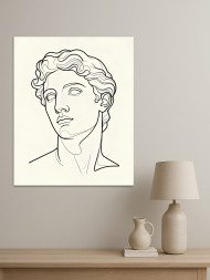 Holstga bosilgan poster "Antik byust minimalizmda"