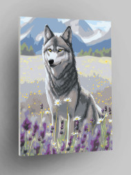 Картина по номерам &amp;quot;Волк в поле&amp;quot;