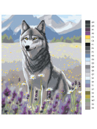 Картина по номерам &amp;quot;Волк в поле&amp;quot;