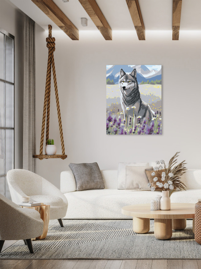 Картина по номерам &amp;quot;Волк в поле&amp;quot;