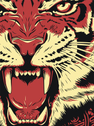 Raqamlar bo&#039;yicha rasm &quot;Yirtqich yo&#039;lbars&quot;