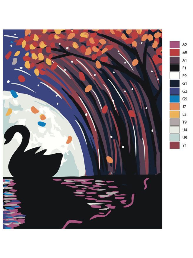 Raqamlar bo&amp;#039;yicha rasm &amp;quot;Oqqush&amp;quot;