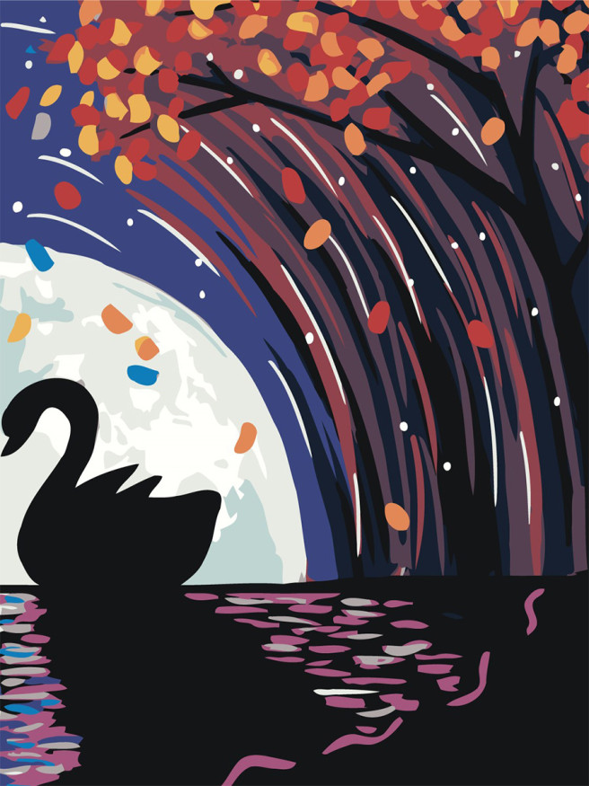 Raqamlar bo&amp;#039;yicha rasm &amp;quot;Oqqush&amp;quot;