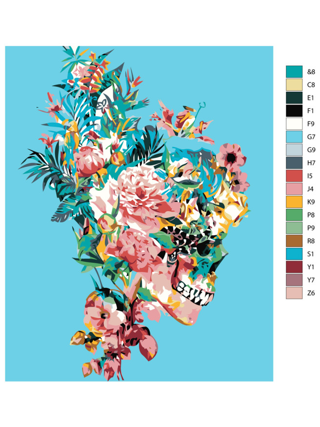 Raqamlar bo&amp;#039;yicha rasm &amp;quot;Boshsuyakdan gullar&amp;quot;