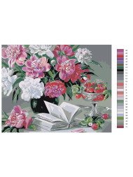 Картина по номерам &amp;quot;Книга и ваза с цветами&amp;quot;