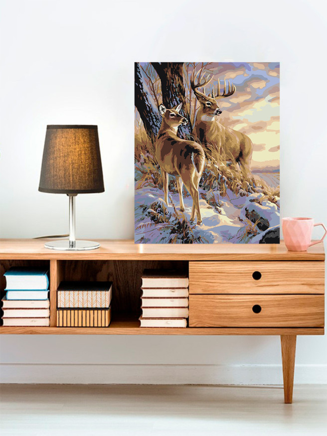 Raqamlar bo&amp;#039;yicha rasm &amp;quot;Bir juft kiyik&amp;quot;