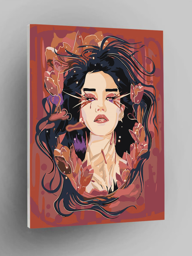 Raqamlar bo&amp;#039;yicha rasm &amp;quot;Uzun kirpikli qiz&amp;quot;