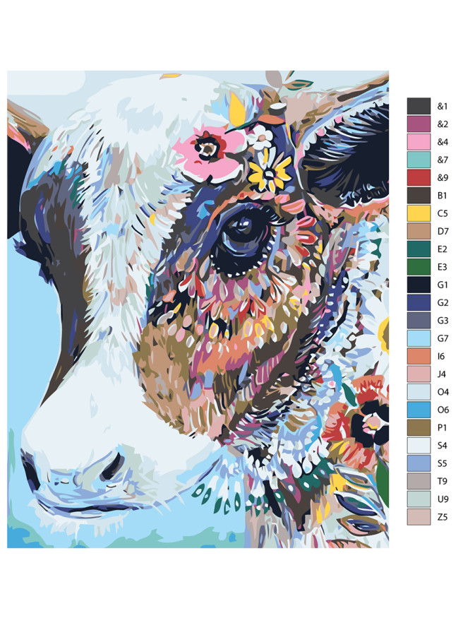 Картина по номерам &amp;quot;Красивый телёнок&amp;quot;