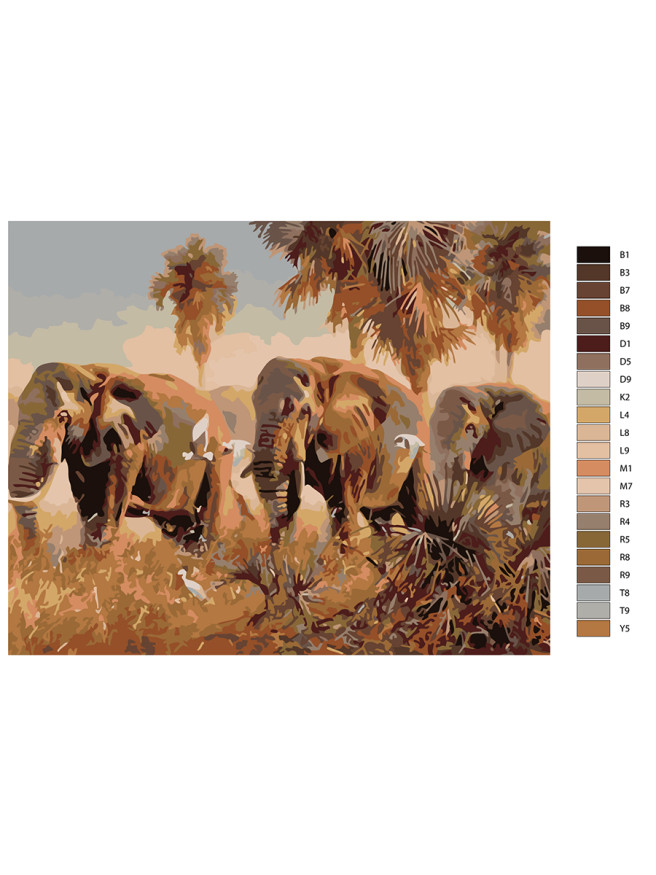 Raqamlar bo&amp;#039;yicha rasm &amp;quot;Fillar&amp;quot;