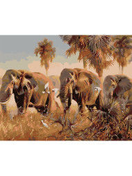 Raqamlar bo'yicha rasm "Fillar"