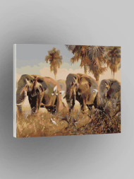 Raqamlar bo'yicha rasm "Fillar"