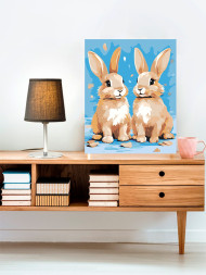 Картина по номерам "Пара зайцев"