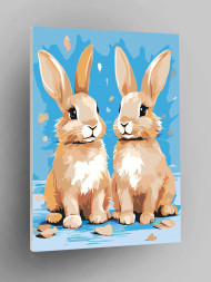 Картина по номерам "Пара зайцев"