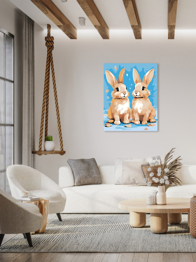 Картина по номерам &amp;quot;Пара зайцев&amp;quot;