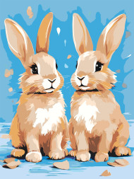 Картина по номерам "Пара зайцев"