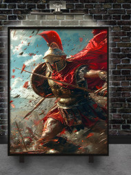 Holstga bosilgan poster &quot;Gladiator hujumi&quot;