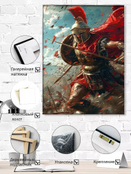 Holstga bosilgan poster &quot;Gladiator hujumi&quot;