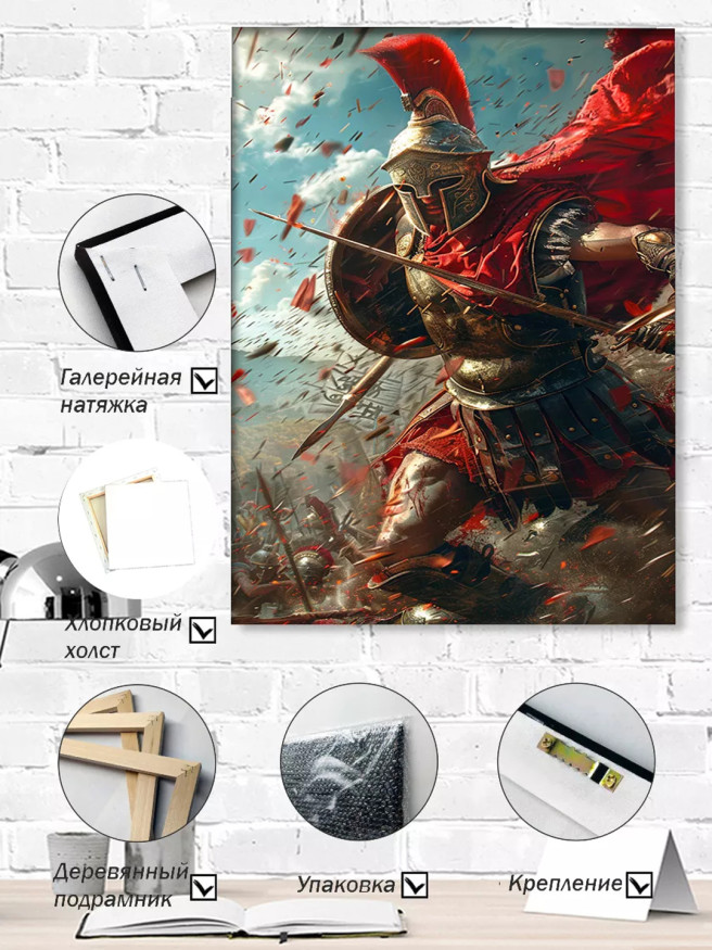 Holstga bosilgan poster &amp;quot;Gladiator hujumi&amp;quot;