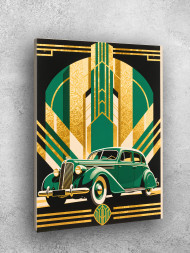 Постер на холсте &amp;quot;Ретро автомобиль Арт-деко&amp;quot;
