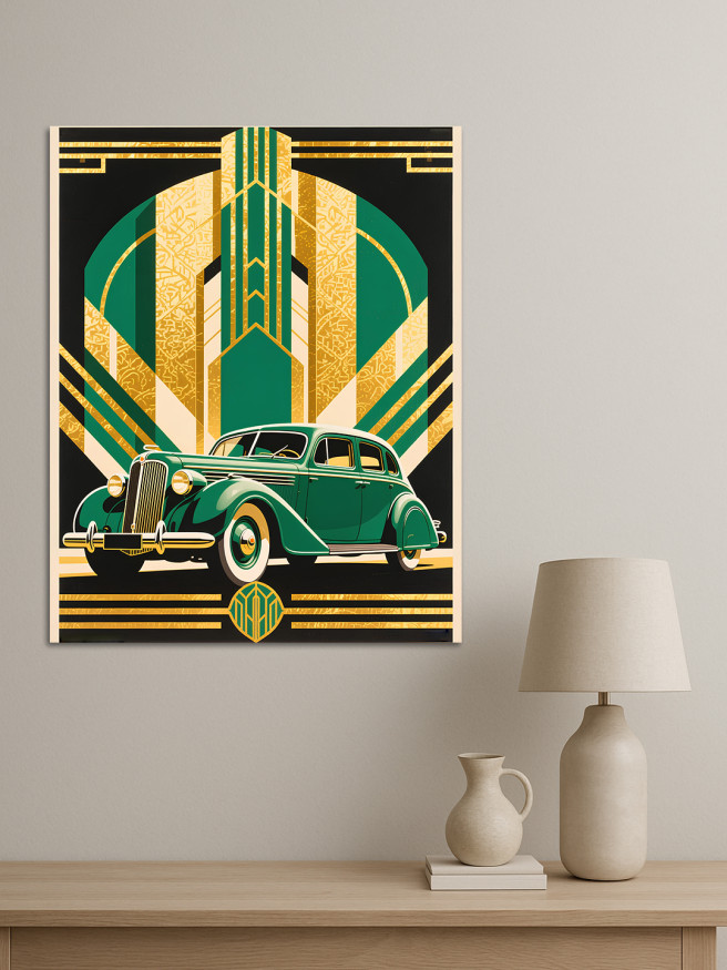 Постер на холсте &amp;quot;Ретро автомобиль Арт-деко&amp;quot;