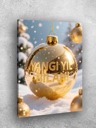 Постер на холсте "Золотой новогодний шар"