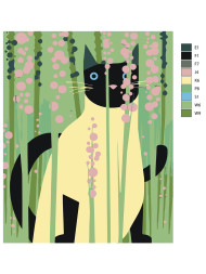 Картина по номерам &amp;quot;Чёрно-белый котик&amp;quot;