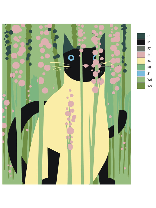 Raqamlar bo&amp;#039;yicha rasm &amp;quot;Qora va oq mushuk&amp;quot;