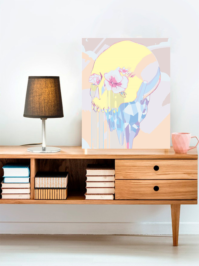 Картина по номерам &amp;quot;Разноцветный череп&amp;quot;