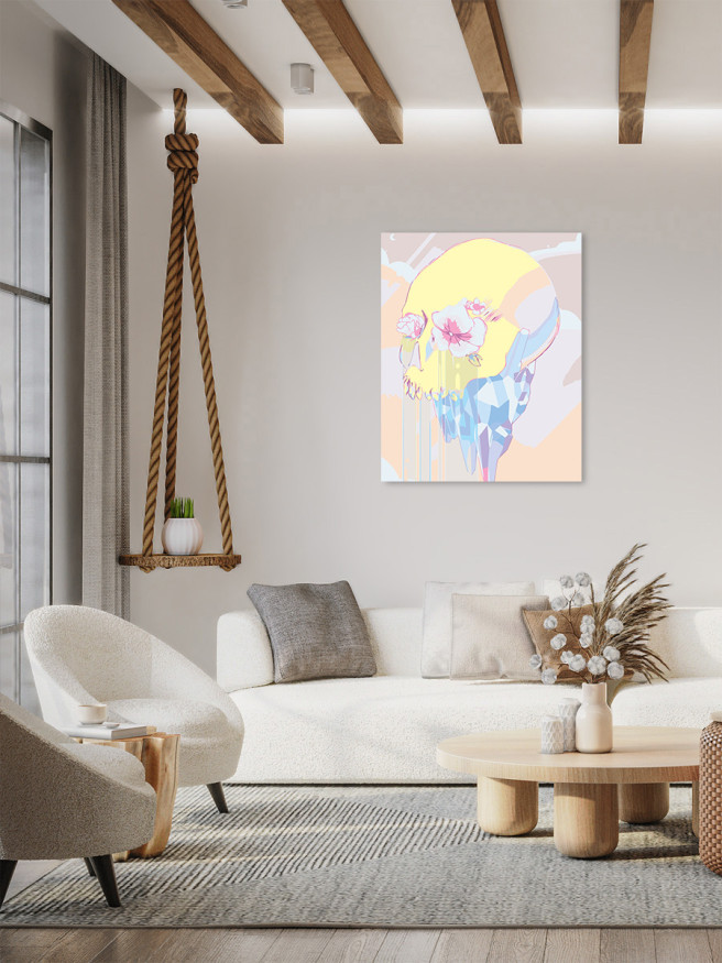 Картина по номерам &amp;quot;Разноцветный череп&amp;quot;