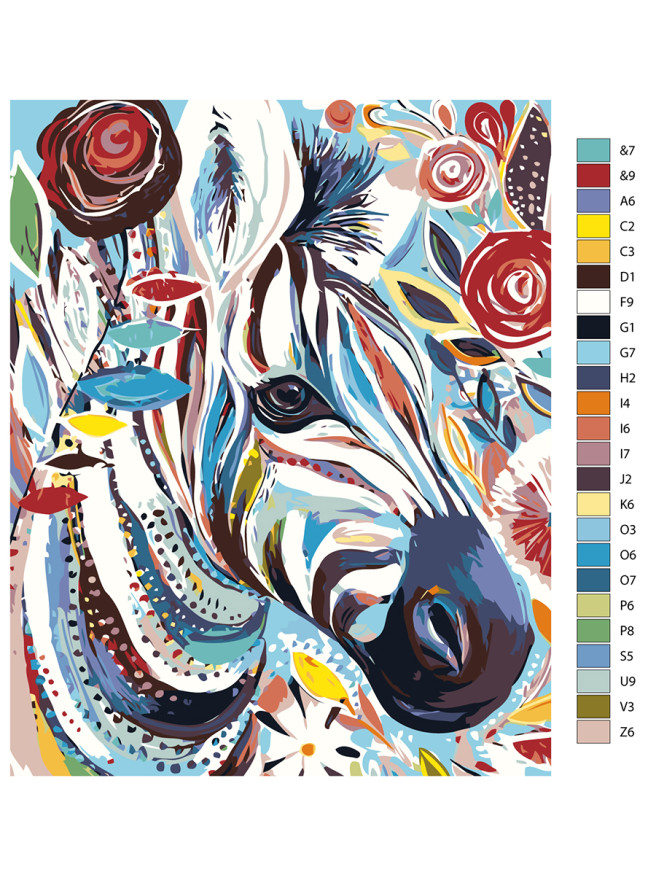 Raqamlar bo&amp;#039;yicha rasm &amp;quot;Zebra&amp;quot;