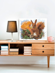 Raqamlar bo'yicha rasm "Qo'ziqorinli sincap"