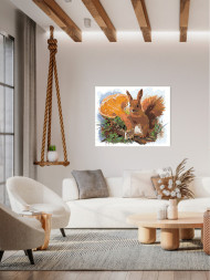 Raqamlar bo'yicha rasm "Qo'ziqorinli sincap"