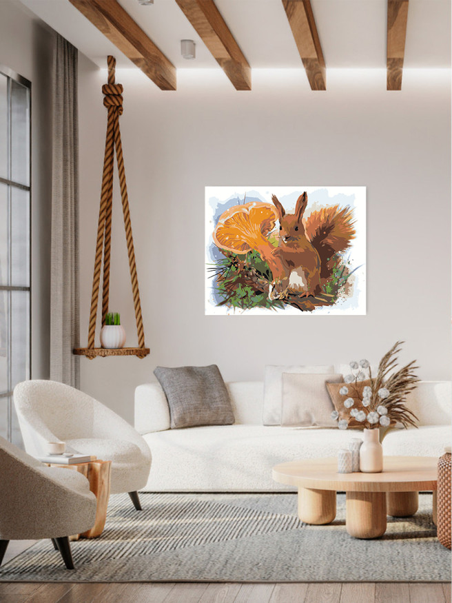 Raqamlar bo&amp;#039;yicha rasm &amp;quot;Qo&amp;#039;ziqorinli sincap&amp;quot;