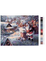 Raqamlar bo'yicha rasm "Santa Klaus sovg'alar bilan"