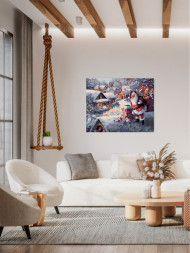 Raqamlar bo'yicha rasm "Santa Klaus sovg'alar bilan"