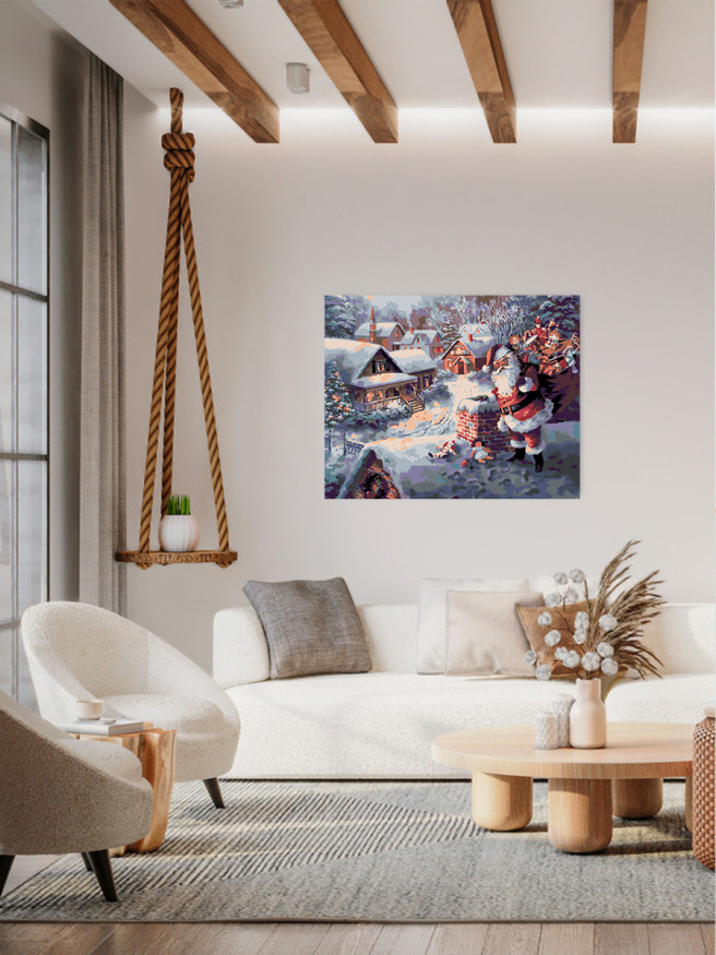 Raqamlar bo&amp;#039;yicha rasm &amp;quot;Santa Klaus sovg&amp;#039;alar bilan&amp;quot;