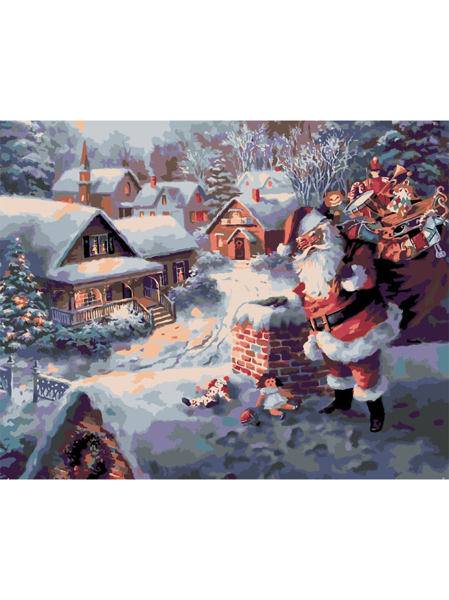 Raqamlar bo&amp;#039;yicha rasm &amp;quot;Santa Klaus sovg&amp;#039;alar bilan&amp;quot;