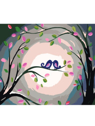 Картина по номерам &amp;quot;Влюблённые птички&amp;quot;