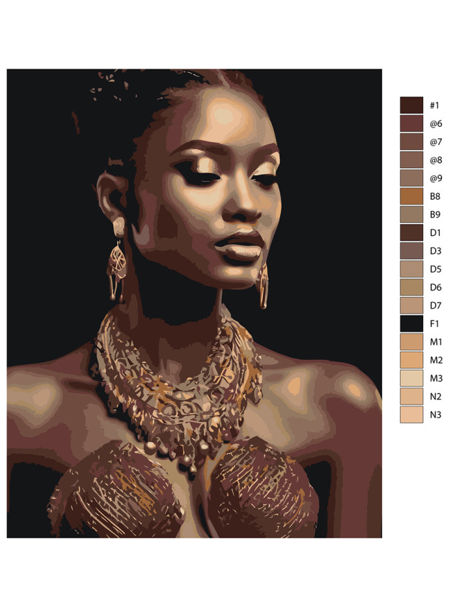 Raqamlar bo&amp;#039;yicha rasm &amp;quot;Chiroyli aksessuarlarga ega qiz&amp;quot;