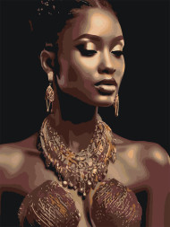 Raqamlar bo&#039;yicha rasm &quot;Chiroyli aksessuarlarga ega qiz&quot;