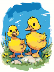 Raqamlar bo'yicha rasm "Ikki o'rdak"