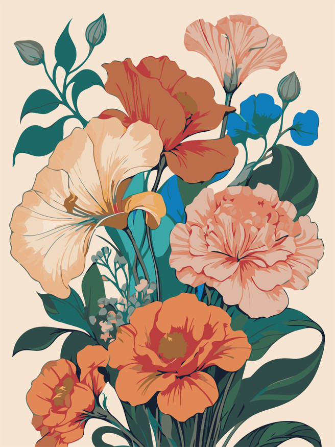 Картина по номерам &amp;quot;Красивые цветы&amp;quot;